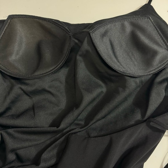 Mac Duggal Gown Low Back High Slit Dress Black Silver Size 8 - Picture 10 of 13